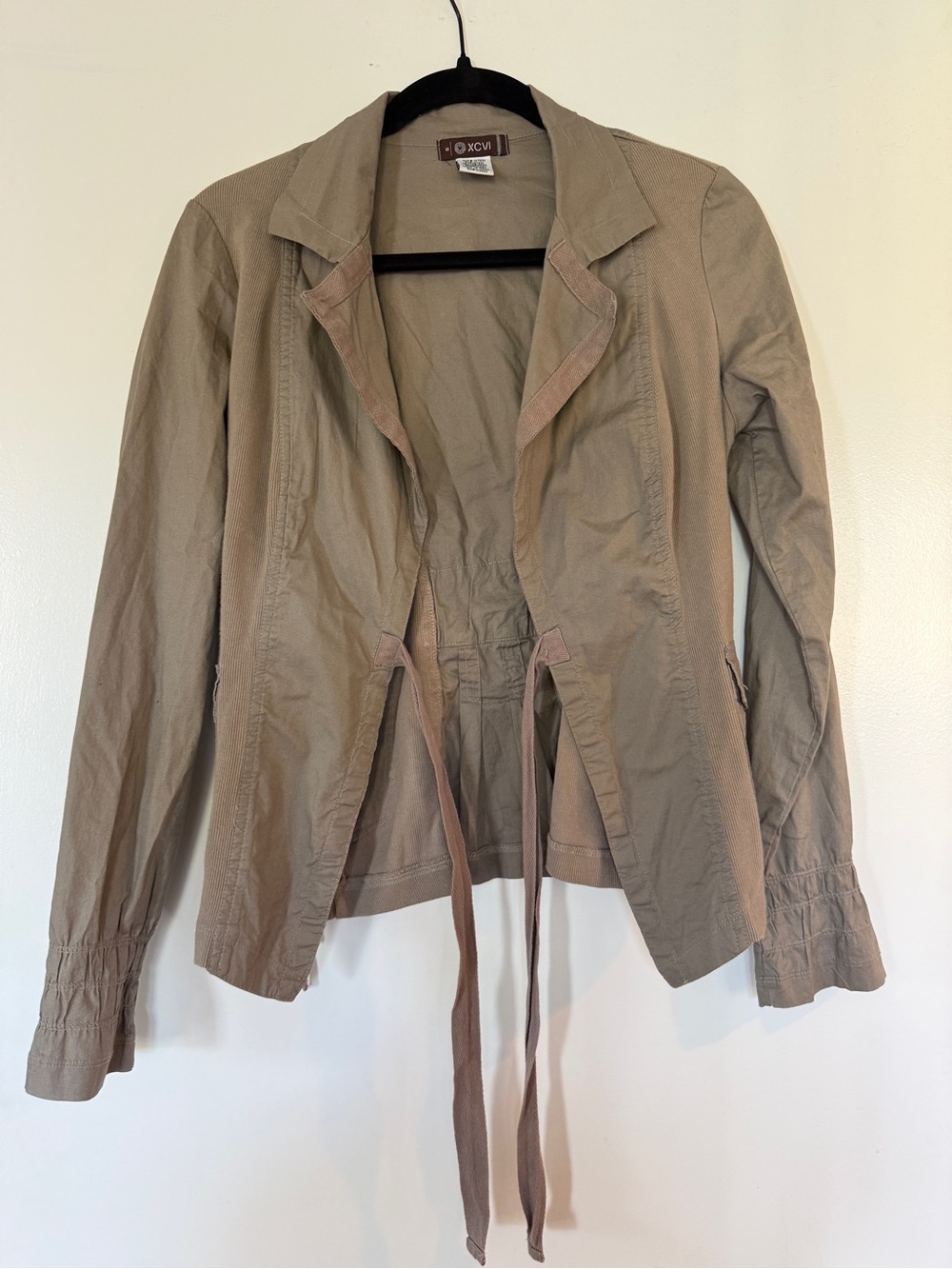 Women's XCVI Brown Tie Waist Utility Jacket